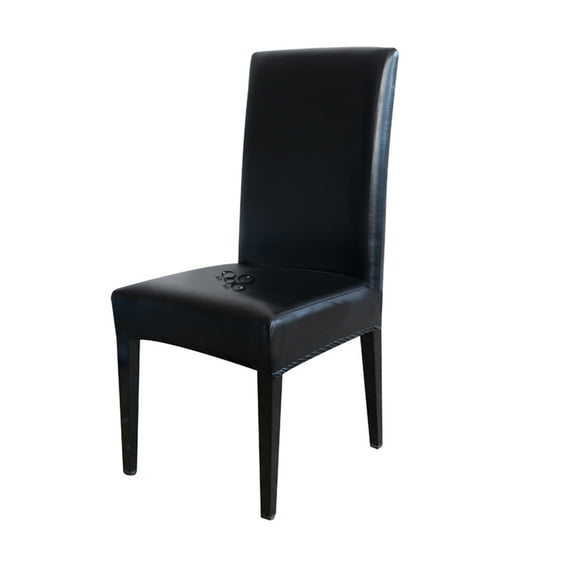KBOOK Faux Leather Dining Chair Covers Waterproof Stretch Dining Room Chair Slipcovers (Black,1PC)