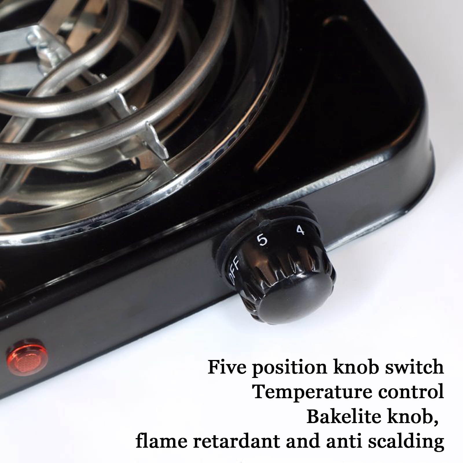 Cadorn 220V - 230V Black Multifunctional Electric Stove for Heating & More