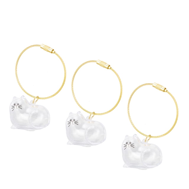 3 Llaveros De Pelo De Gato, Botella Transparente Con Tapa Segura Para Recuerdo Conmemorativo Del Pelo De Mascotas, Cápsula Portátil De Almacenamiento De Pelo Para Amantes De