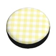 thumbnail image 3 of Bingfone Lemon Yellow Checkboard Spare Tire Cover Weatherproof Universal Wheel Protectors For Rv Camper Travel Trailer Suv Truck-17 Inch, 3 of 9