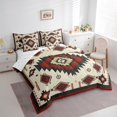 thumbnail image 3 of Feelyou Red Vintage Aztec Bedding Comforter Set 7pcs, Bohemian Triangle Abstract Queen Bedding Sets, Teens Women Men Reversible Queen Sheet Sets, Super Cozy Room Decor, 3 of 8