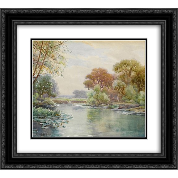 Robert Julian Onderdonk 2x Matted 22x20 Black Ornate Framed Art Print 'Untitled'