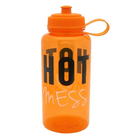 

BPA Free Positive Motivational Water Bottle 1L Leak Proof 32oz Orange Perfect for Cycling and All Sports