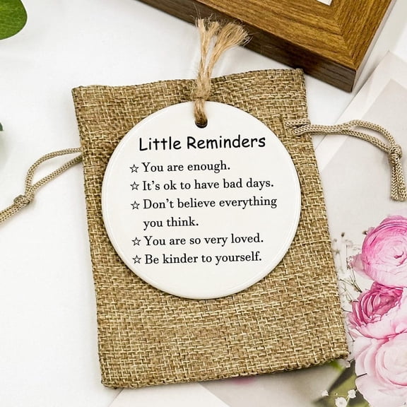 Little Reminders Inspirational Ornament, Positive Affirmation Ceramic Keepsake, Uplifting Encouragement Hanging Decoration
