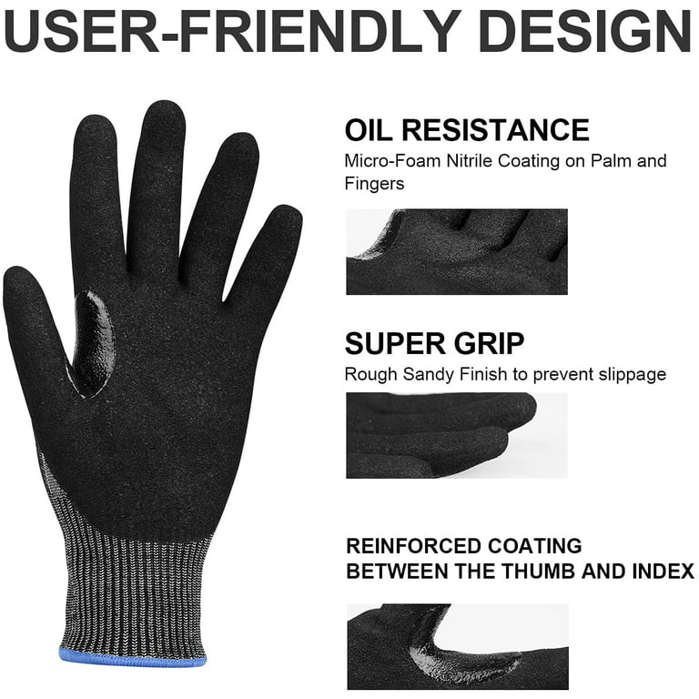 A6 Cut Resistant Gloves, Made in USA, Size L, 6 Pairs, 1026368