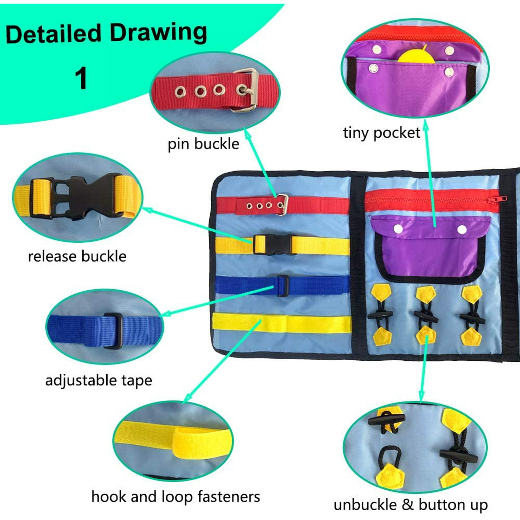 Kavil Fidget Blanket For Dementia Sensory Toys Adults Dementia Activities Autism Sensory Toys Autistic Alzheimers Therapy And Anxiety Relief Pad One