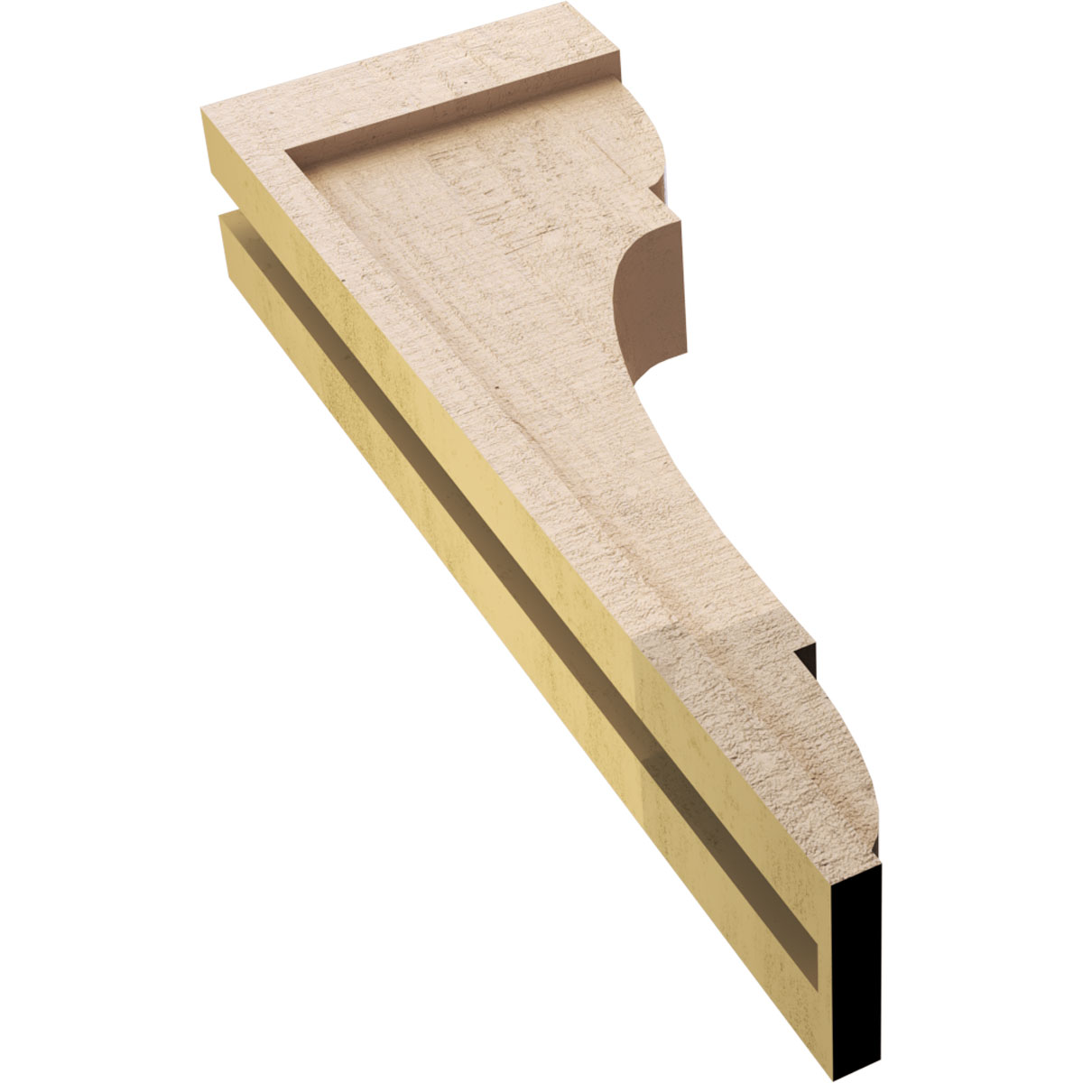 4"W x 8"D x 24"H Thin Bryant Rough Cedar Woodgrain TimberThane Corbel, Primed Tan