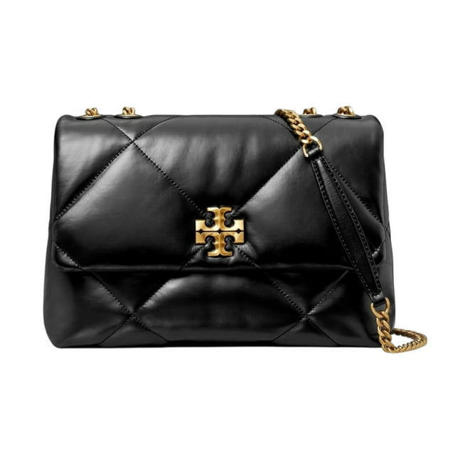 Bolsa Crossbody Tory B urch color negro con doble asa dorada
