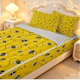 thumbnail image 3 of Erosebridal Cute Bee Zipper Twin Comforter Sets with Fitted Sheet and 2 Pillowcases,Nature Wildlife Themed Zipper Bedding Set,Yellow Black,Light Gray Reversible,4pcs, 3 of 8