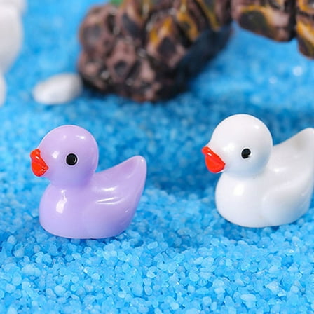SEWCHICS 60pcs Garden Miniature Figurine Mini Duck Figurines Assorted Color DIY Dollhouse Decoration