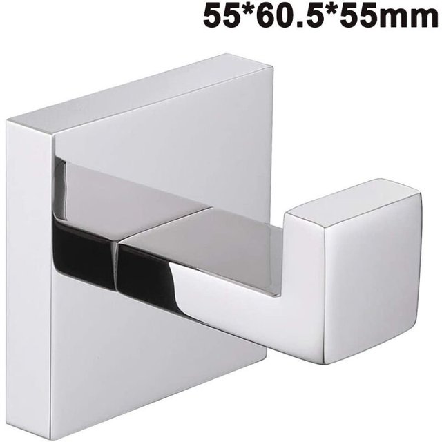 Deckon - Gancho para toallas de baño de acero inoxidable, cuadrado, para ropa, toalla, abrigo, albornoz, armario, armario, soporte para esponja, para baño, cocina, garaje, resistente, montado en la pared, acabado cromado pulido Kuyhfg Bienvenido a Kuyhfg