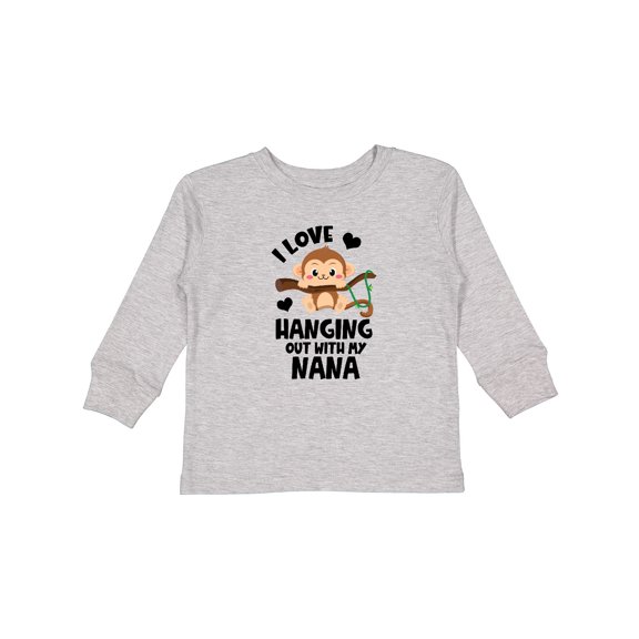 Inktastic Monkey I Love Hanging out with My Nana Boys or Girls Long Sleeve Toddler T-Shirt