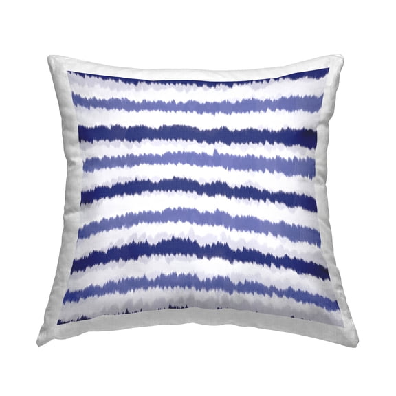 Stupell Industries Asymmetrical Blue Stripes Pattern Printed Throw Pillow Design by Aralma