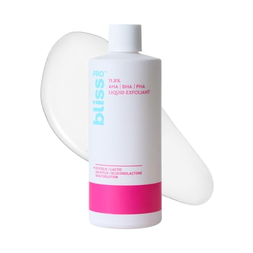 BlissProâ„¢ Liquid Exfoliant - Weekly Exfoliating Treatment with 11.8% AHA, BHA, PHA - 4 Fl Oz | Smooths Skin Texture, Reduces Pores & Fine Lines