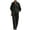 Black, variant on Breezora Women's Summer Casual Knit 2 Piece Outfit Batwing Sleeve Stand Collar Blouse Wide Leg Pants Loose Fit Set