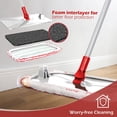 thumbnail image 5 of Microfiber Mop for Floor Cleaning, 16" Flat Mop with 5 Pad for Wet & Dry Use, Dust Mop for Hardwood Laminate Tile Ceramic, 1 Cleaning Scraper Included-Red, 5 of 7