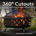 thumbnail image 5 of Sunnydaze Crossweave 36" Round Wood-Burning Black Finish Steel Outdoor Fire Pit with Screen, 5 of 18