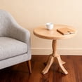 thumbnail image 3 of 23.6'' Round Wooden End Table, Wooden Pedestal Side Coffee Tables, for Living Room, Bedroom, Entryway, Equipped with Two Stands, Two Heights: 24.4'' and 28.4'', Natural, 3 of 9
