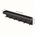 thumbnail image 3 of Decorative Wall Mounted Mail Organizer and Key Holder with Tray - 6 Stainless Steel Key Hooks for Hallway Kitchen (Black), 3 of 5