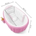thumbnail image 2 of Bañera inflable PandaEar para bebés, portátil, de viaje para bebés y bebés con bomba de aire, lavabo de ducha plegable y antideslizante, minipiscina neumática para recién nacidos (rosa), 2 of 7