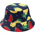 thumbnail image 1 of Fruit Print Bucket Hat Banana Pattern Fisherman Hats Summer Reversible Packable Cap, 1 of 5