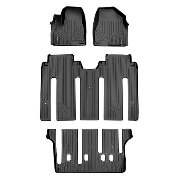 SMARTLINER 3 Rows Custom Fit Floor Liners Compatible with 2015 - 2021 Kia Sedona 7 Passenger
