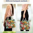 thumbnail image 4 of FORMRS Womens Corduroy Tote Bag Crossbody Shoulder Handbag with Pocket, Pink Floral Tomatoes, 4 of 7