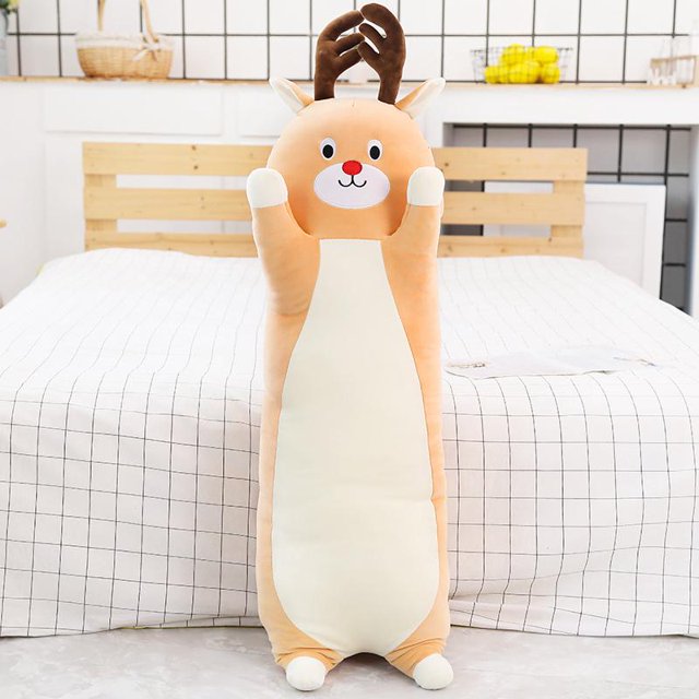Nuevos juguetes de peluche de animales de dibujos animados, nuevo juguete de peluche largo y suave, pollito, perro, vaca, cerdo, almohada de Husky, refuerzo para dormir, compañero