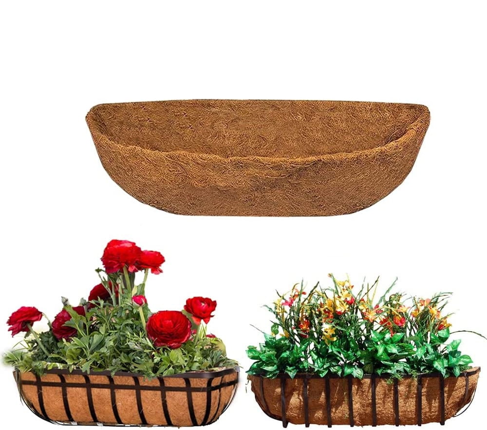 NOGIS 1Pcs 30'' Natural Trough Coco Coir Liners Planter Replacement