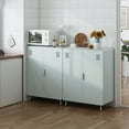 thumbnail image 3 of Homy Casa Metal Storage Cabinet with 2 Doors Utility Cabinet for Entryway Office Kitchen Chalk White, 3 of 6