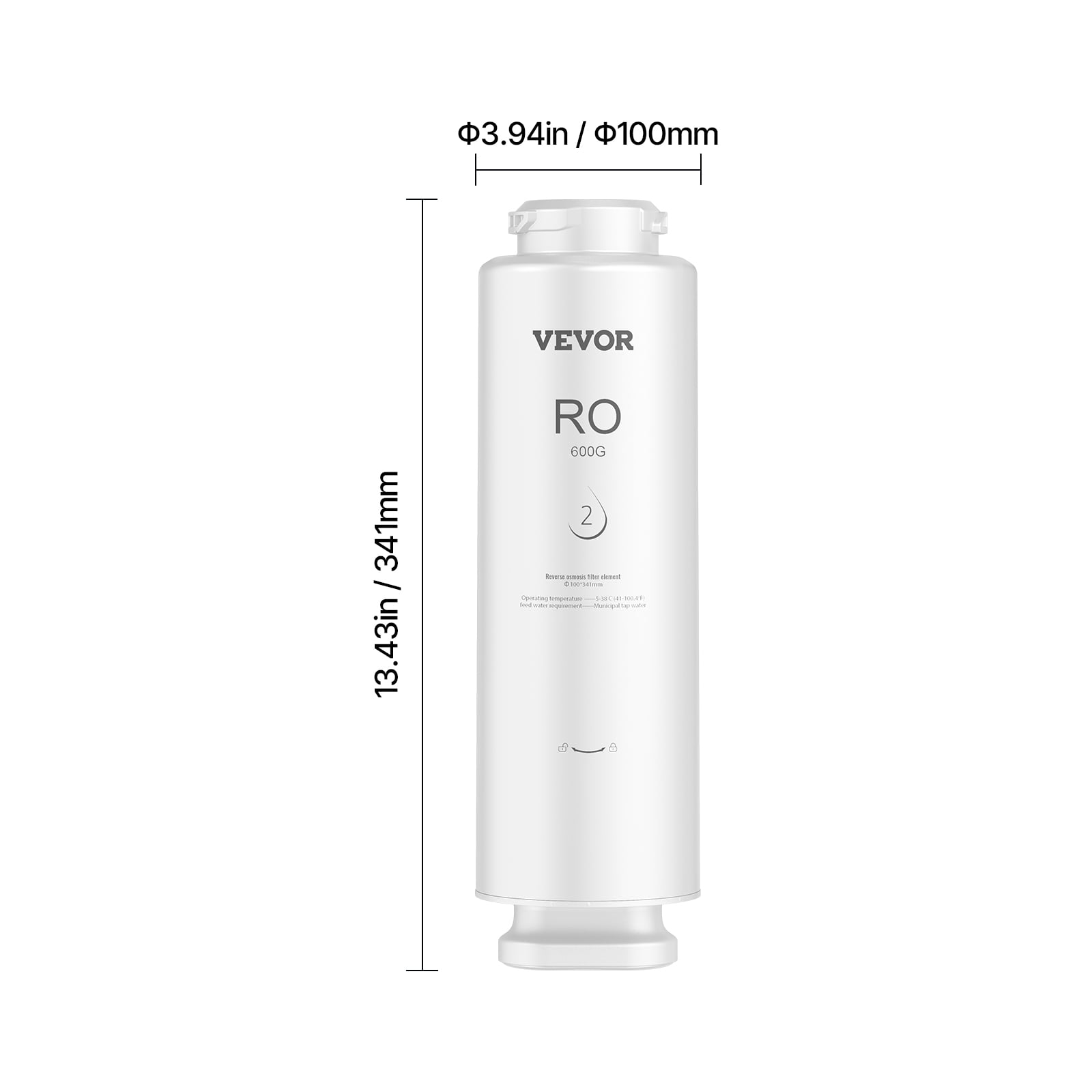 VEVOR Reverse Osmosis System, 600 GPD 10-stage Reverse Osmosis Water Filter Replacement, RO Filter Cartridge for 24 Months, Reduces Lead & Chlorine, Compatible with SS-003 Under Sink Water Filter