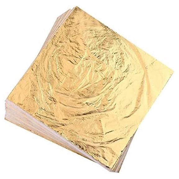 Rollbacks & More 100Pcs Imitation Gold Foil Sheets for Art, Gilding Crafting, Painting, Decoration (5.5 Inch X 5.5 Gold)