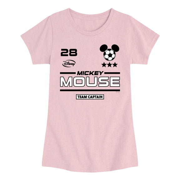 Disney - Mickey Soccer Jersey - Youth Girls Fitted Short Sleeve T-Shirt