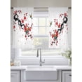 thumbnail image 6 of Red Spring Floral Sheer Curtains 54 Inches Length 2 Panels Set, Window Sheer Curtains for Living Room/Bedroom, Birds Branches Watercolor Flowers Light Filtering Rod Pocket Curtain 52''x54''x2, 6 of 8