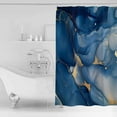 thumbnail image 4 of 54x78 Inch Shower Curtain Decorative Navy Blue Marble Abstract Bathtub Bath Curtains Fabric Waterproof Bathroom Decor Modern Ink Painting Small Stall Shower Curtain Set with 12 Hooks, 4 of 6