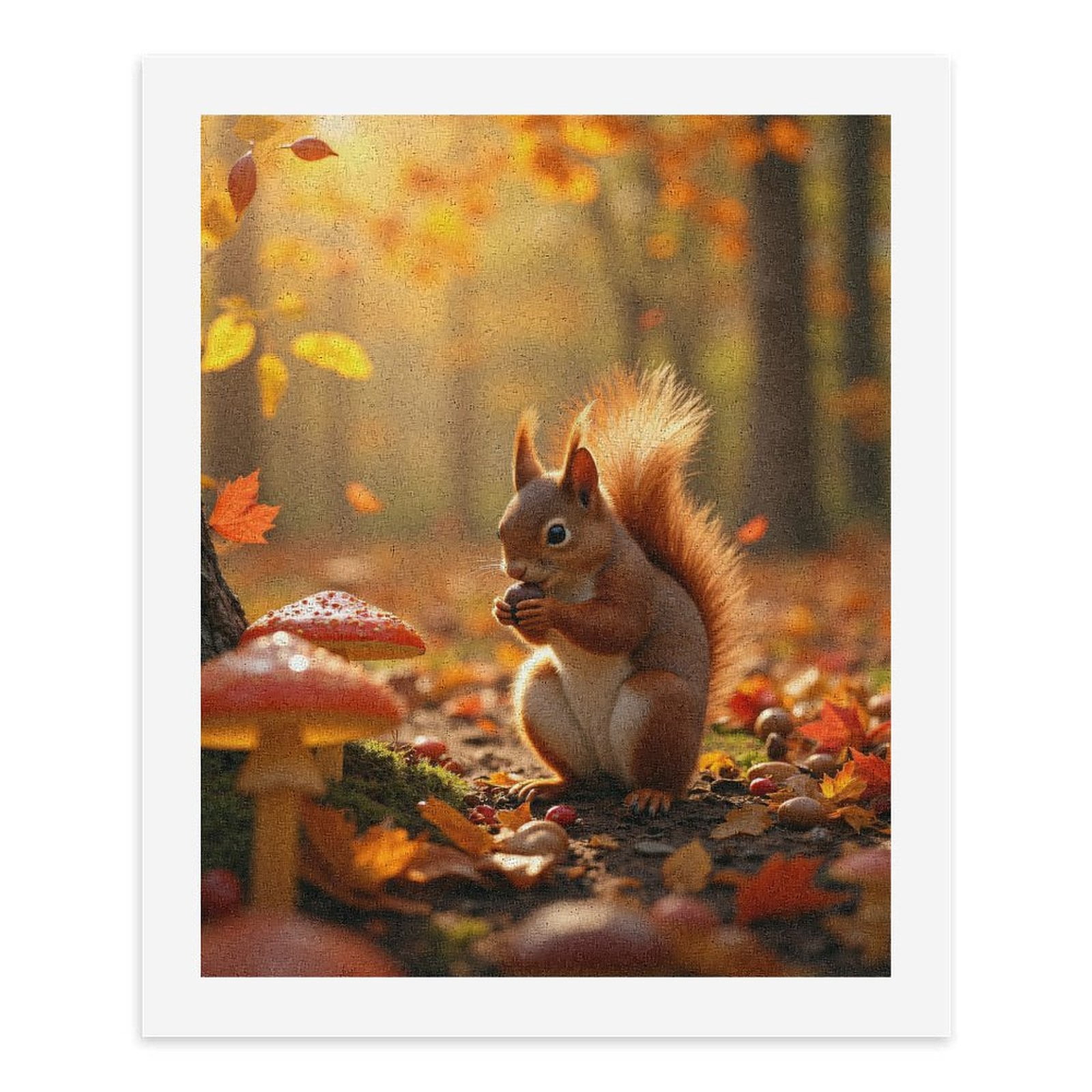 Paint by Numbers Kit for Adults, Autumn Squirrel In Enchanted Forest Paint by Numbers, Easy Paint by Numbers Kit for Adults Beginner, DIY Adult Paint by Number Kits on Canvas, Home Decor