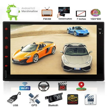 Eincar Android 6.0 GPS Navigation Double Din 7 Inch Car Stereo System 2 DIN In Dash Head Unit With SWC Dual CAM-IN Automotive Video Audio FM/AM Bluetooth Mirror link WIFI 1080P Colorful (Best Audio Head Unit)