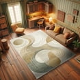 thumbnail image 3 of Ambesonne Modern Boho Decorative Rug Carpet, Abstract Geometry Swirl, 2' 5" x 5', Tan Beige Grey Teal, 3 of 5