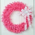 thumbnail image 2 of 36" Pre-Lit Pink Spruce Artificial Christmas Wreath Pink Lights, 2 of 7