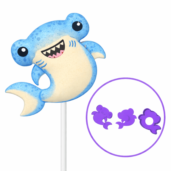 Shark Cake Pop Mold W Embosser Hammer Head