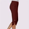 thumbnail image 7 of Kaemgyyd Capri Sweatpants Women Soft Elastic Waist Lounge Yoga Jogger Capri Pants Summer Side Slit Cropped Trousers with Pockets, 7 of 7
