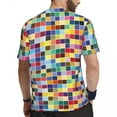 thumbnail image 3 of T Shirt For Men Gym Geo Print Novelty Colorful Checkered Summer Tees O Neck Streetwear Printed Cloth, 3 of 7