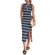 thumbnail image 1 of Vestido PRETTYGARDEN Midi Ajustado Sin Mangas a Rayas XL, 1 of 5