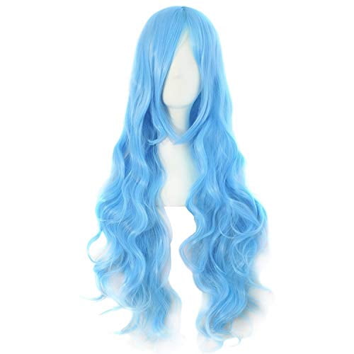 MapofBeauty 32 80cm Long Straight Anime Costume Cosplay Wig Party Wig Fluorescent Green 