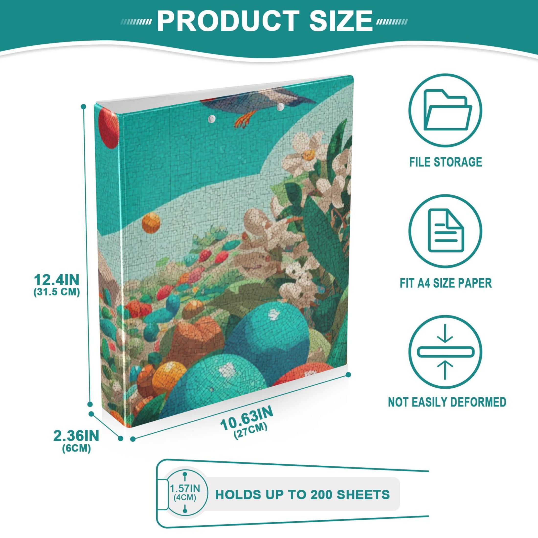 Hard Shell Ring Binder With Clip Holds 200 Sheets Office Home Organization Easter Egg Hunt