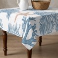 thumbnail image 4 of Light Blue Coral Coastal Table Cloth Waterproof Tablecloths, Summer Beach Starfish Shell Tablecloth Dining Table Cover for Kitchen Party Tabletop Outdoor, Square Tablecloth 54x54 Inch, 4 of 9