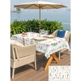 thumbnail image 4 of Outdoor Tablecloth with Umbrella Hole and Zipper, Spring Floral Rectangle Table Cloth 54x80 Inch Waterproof Tablecloth, Pink Flowers Sage Green Plaid Pastoral Picnic Table Cover for Patio Camping, 4 of 7