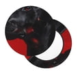 thumbnail image 2 of Hirioo Black Dog Red Background for Round Bar Stool Seat Covers Washable Stool Cushion Slipcover Elastic Bar Chair Covers for 12-14 Inch Chair-13 inch, 2 of 7