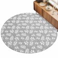 thumbnail image 2 of Small Round Rug 3Ft, Gray Leaves Non-Slip Washable Circle Rugs Carpet, Vintage Farmhouse Pastoral Aesthetic Plants Indoor Outdoor Rug Floor Mats Throw Runner for Bedroom Living Room Bathroom, 2 of 8