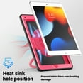 thumbnail image 3 of for iPad 9th/8th/7th Gen 10.2" 2021/2020/2019 Case with Rotatable Stand & Handle Grip, Soft TPU Outer Shell Rugged Case with Shoulder Strap Pen Holder for iPad Air 3 10.5" 2019/Pro 10.5" 2017, Rose, 3 of 9